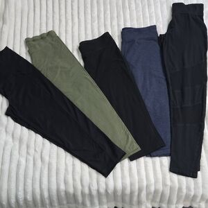 Womens Multi-Pack Leggings - Black, Green, Blue